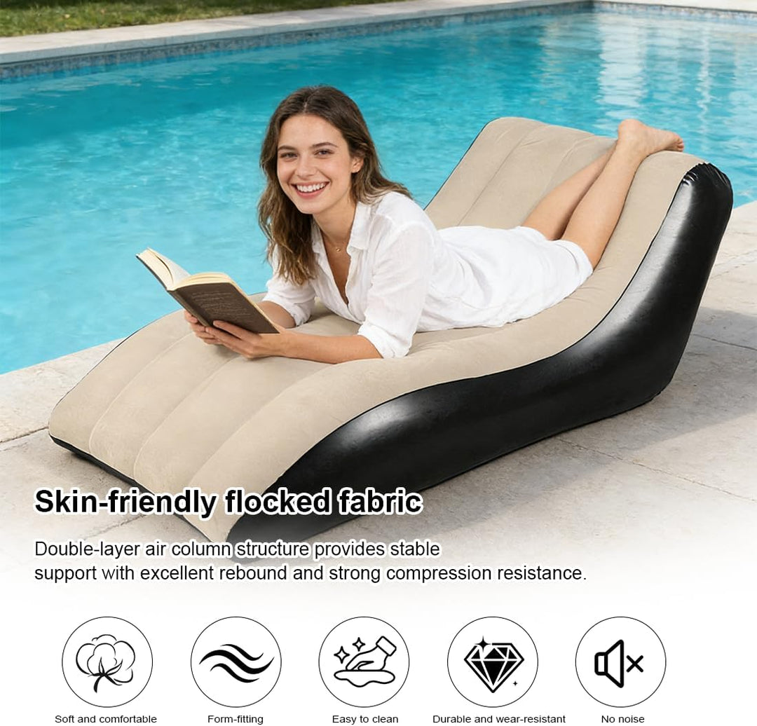 Aufblasbares Sofa, Aufblasbarer Sessel, Luftsofa, Campingsofa, Tragbare Flocking Aufblasbare Couch m