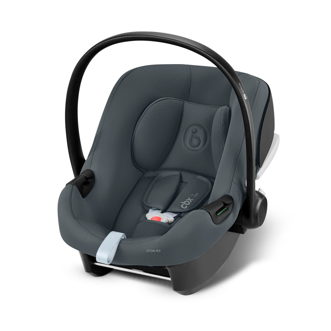 CYBEX Silver Babyschale Aton B2 i-Size mit Base One, Inkl. ISOFIX-Basis und Neugeboreneneinlage, Sen