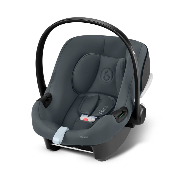 CYBEX Silver Babyschale Aton B2 i-Size mit Base One, Inkl. ISOFIX-Basis und Neugeboreneneinlage, Sen
