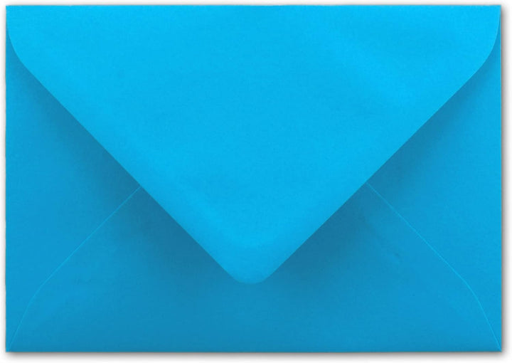 250 Briefumschläge Azurblau (Blau) - DIN C6 - gefüttert mit weissem Seidenpapier - 100 g/m² - 11,4 x