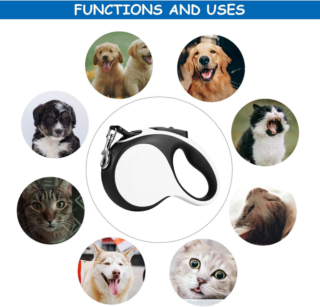 Hundeleine 5m, 360° Verknotungsfreier Flexi Leine mit LED-Licht, Rollleinen für Hunde Einziehbares Z