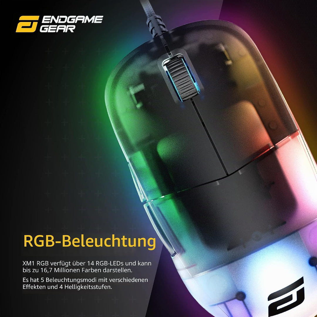 ENDGAME GEAR XM1 RGB Gaming Maus - Optischer PWM3389 Sensor - 50:16.000 DPI - 5 Tasten – GM 4.0-60M