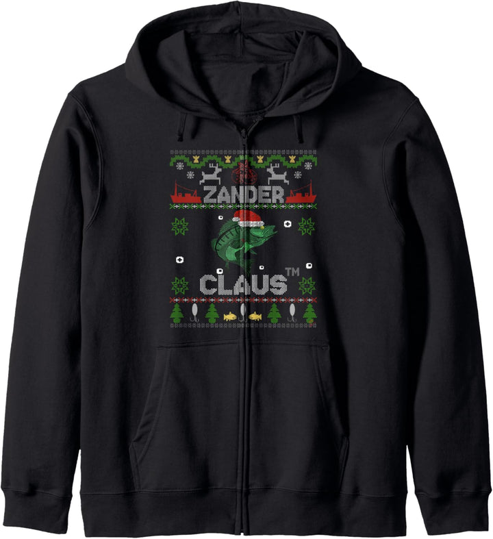 Zander Claus - Weihnachtspulli für Angler lustiger Weihnacht Kapuzenjacke