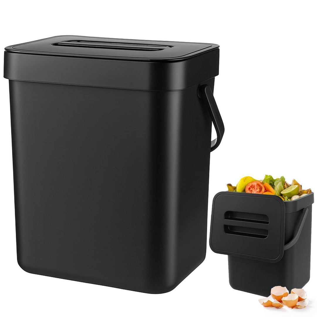 Zyluniy Komposteimer Küche 3L, Biomülleimer Küche Klein, Hängend Biomülleimer, Kleiner Mülleimer für