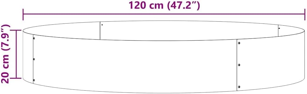 vidaXL Pflanzenring 5 pcs Weiss 120 x 120 x 20 cm Kaltgewalzter Stahl, Moderner runder Metall-Pflanz