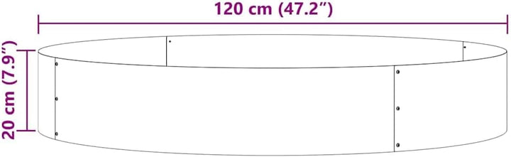 vidaXL Pflanzenring 5 pcs Weiss 120 x 120 x 20 cm Kaltgewalzter Stahl, Moderner runder Metall-Pflanz