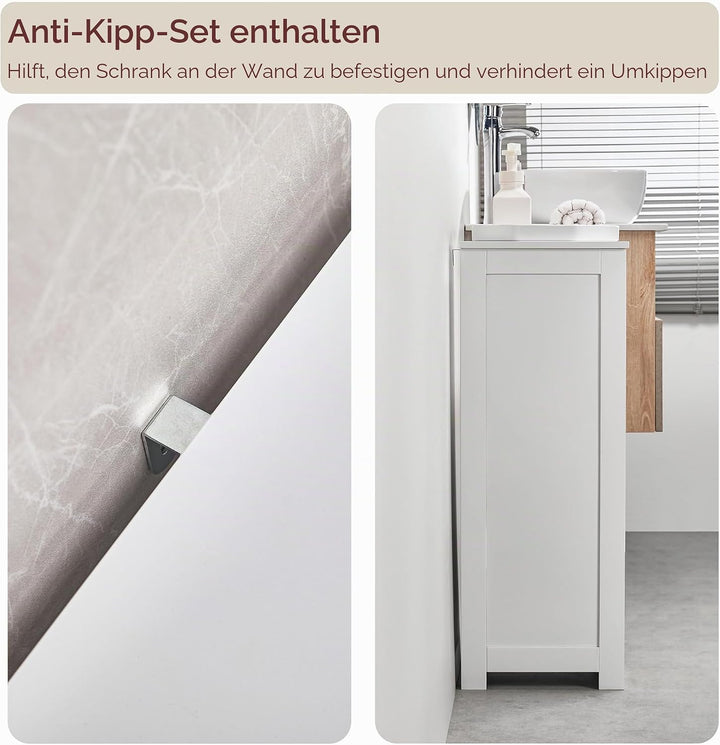 Bath Vida Badezimmerschrank, 1 Tür, 1 Schublade, bodenstehend, Aufbewahrungseinheit, weiss Schrank m