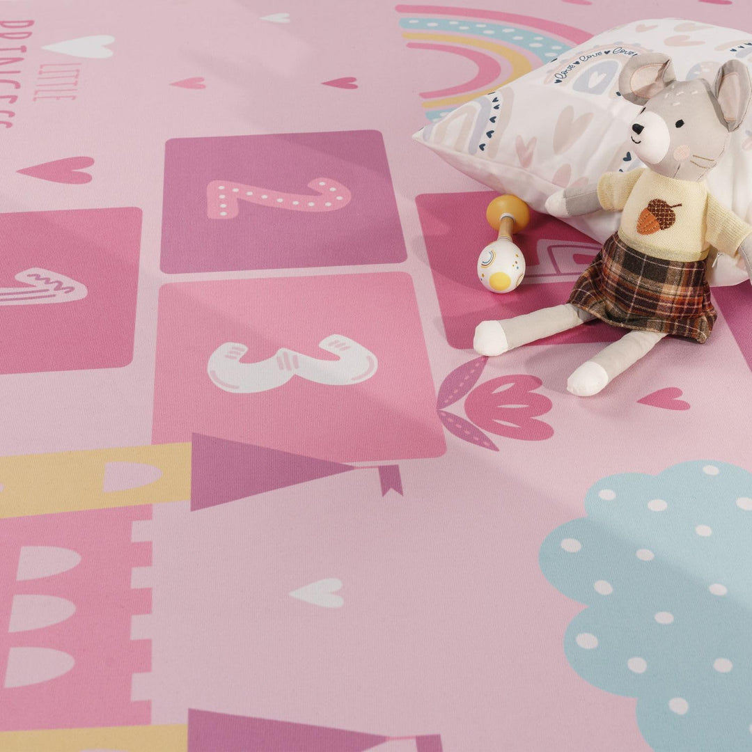 TT Home Kinderteppich Babyzimmer Teppich Kinderzimmer rutschfest Tiere Weltkarte Autos, Farbe:Pink,