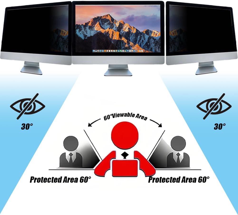 24 Zoll Bildschirm Blickschutzfilter, Verbesserter Displayschutzfolie Abnehmbare HD Datenschutzfolie