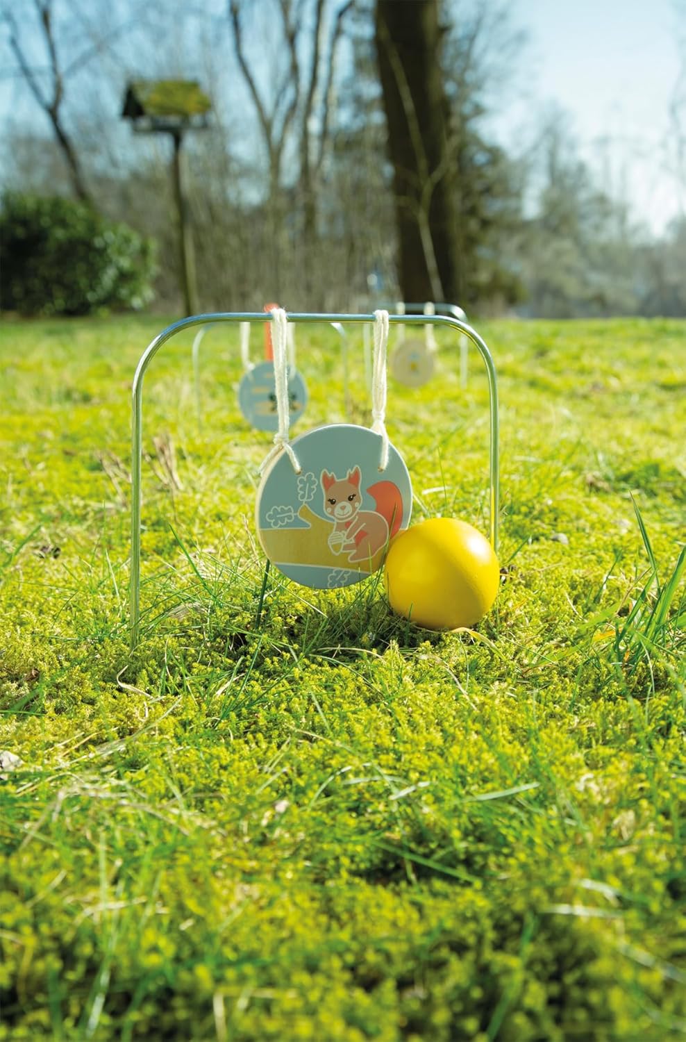 small Foot Krocket „Garden Buddies“ aus Holz, Robustes Outdoor-Spiel mit niedlichen Tiermotiven, für