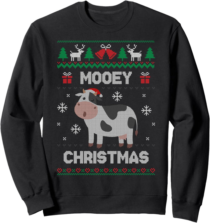 Mooey Christmas Kuh Weihnachtsmann Ugly Christmas Sweater Sweatshirt