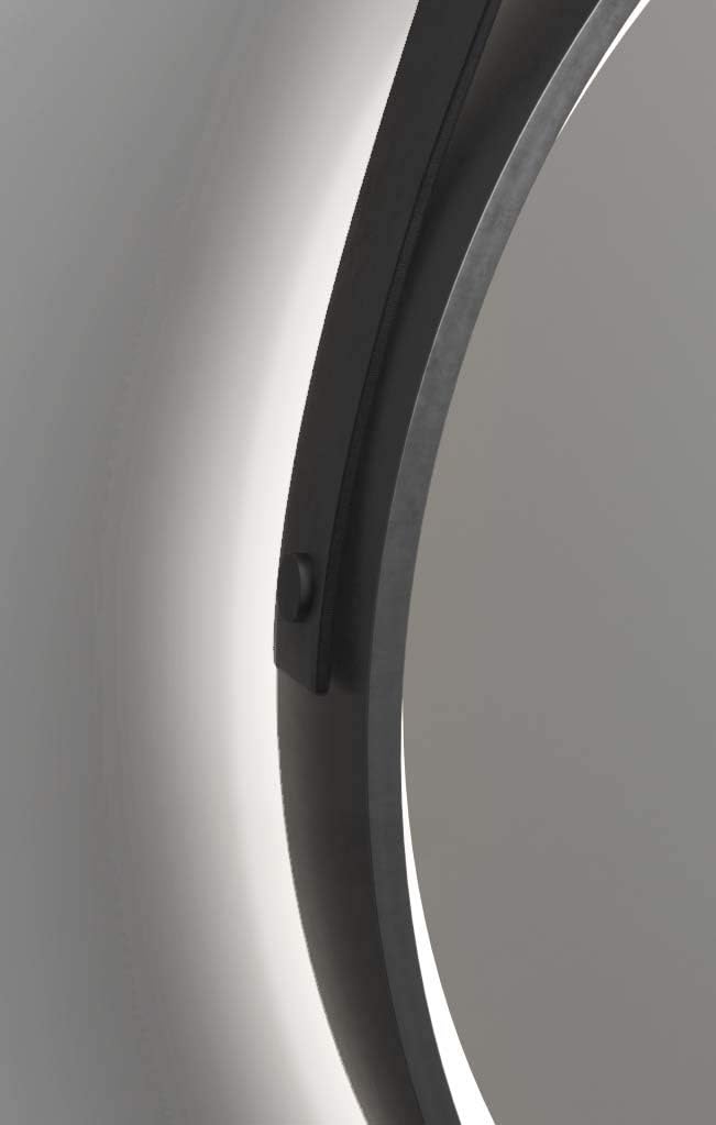 Talos Golden Summer runder Spiegel Ø 55 cm - Wandspiegel mit Aufhängeband in Lederoptik - Rundspiege