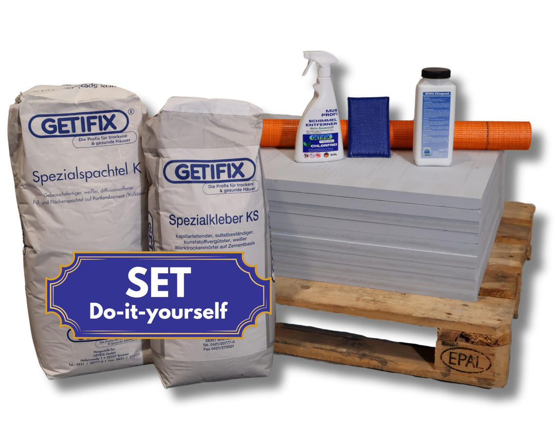 Klimaplatte-Set 50 mm für 15 m², feuchteregulierende Kalziumsilikatplatten, Dämmplatten, verbessert