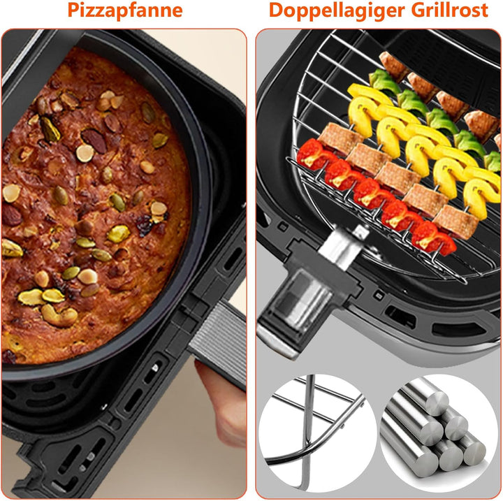 4PCS 22CM Heissluftfritteuse Zubehör - Airfryer Zubehör für Ninja AF180EU Max Pro 6,2 L, COSORI 5,5L