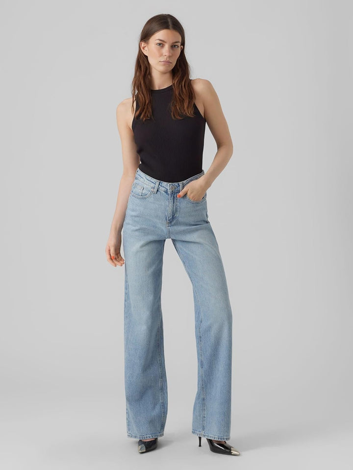 Vero Moda Female Weit geschnitten VMTESSA Hohe Taille Weiter Beinschnitt Jeans 25W / 30L Light Blue