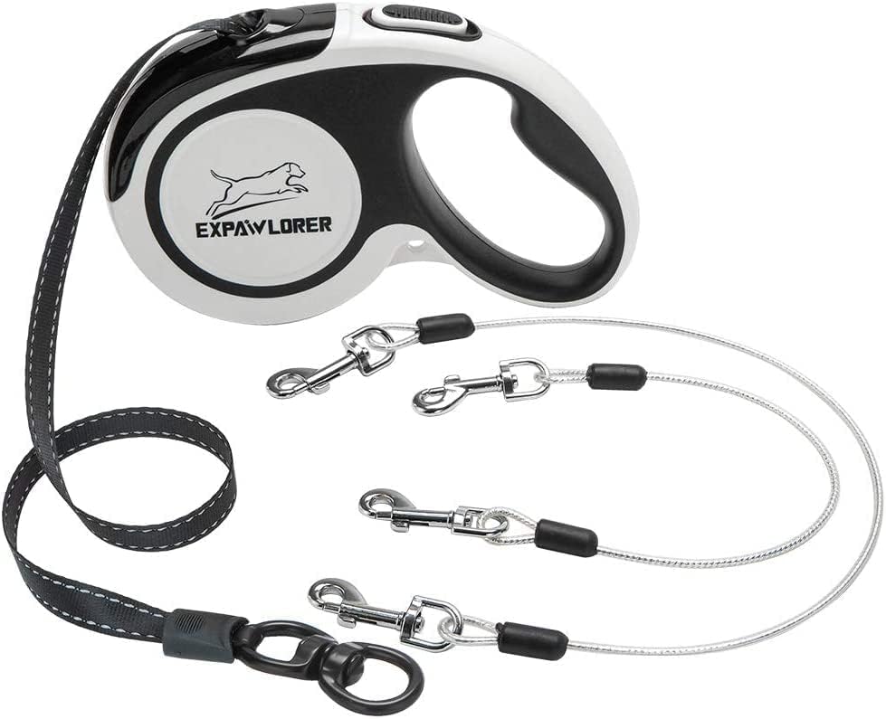 EXPAWLORER Hundeleine Rollleine Kleine Hunde und Mittelgrosse Hunde bis 20 kg, Anti-Rutsch Griff, Si