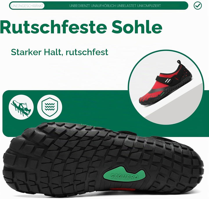 SAGUARO Barfussschuhe Herren Damen Outdoor Sport Fitnessschuhe Traillaufschuhe Gr.35-48 36 EU Rot, 3