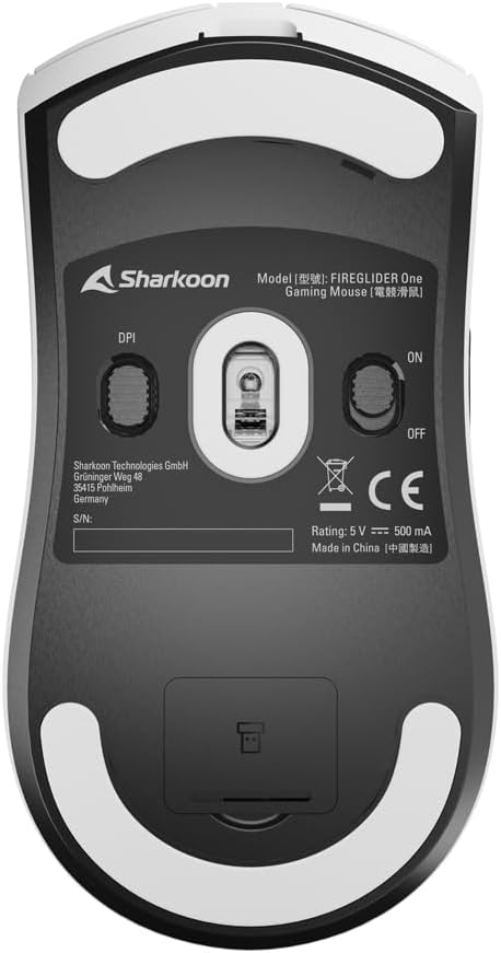Sharkoon FIREGLIDER One Gaming-Maus, Kabelgebunden und Kabellos, Dual-Mode