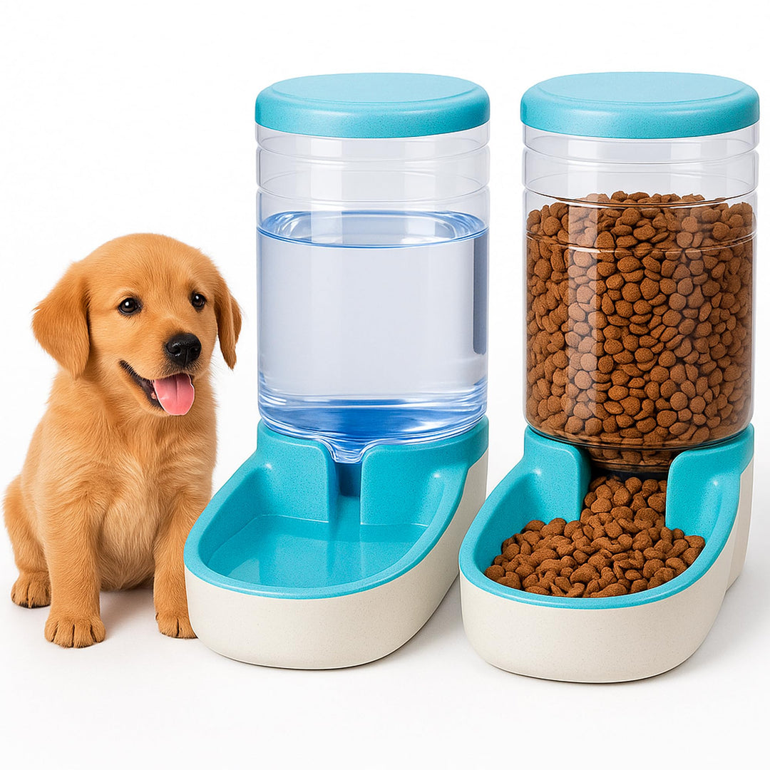 Edipets, Automatischer Futterspender Katze, Hunde, 2 Einheiten, 3.8L, Futter- und Wasserspender für