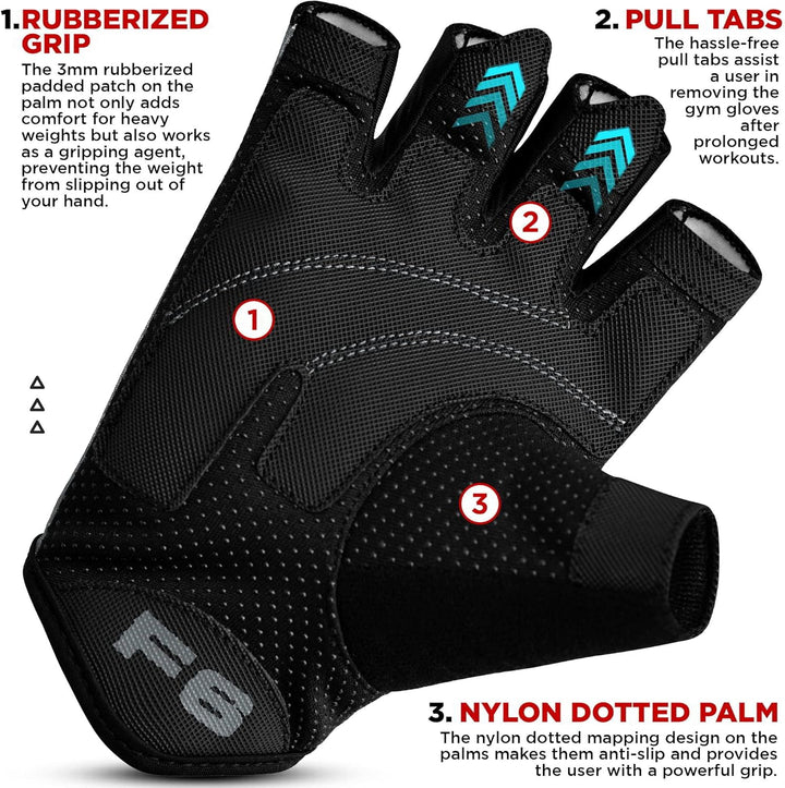 RDX Fitness Handschuhe Damen Herren, Gewichtheben Trainingshandschuhe Krafttraining, rutschfest Gym
