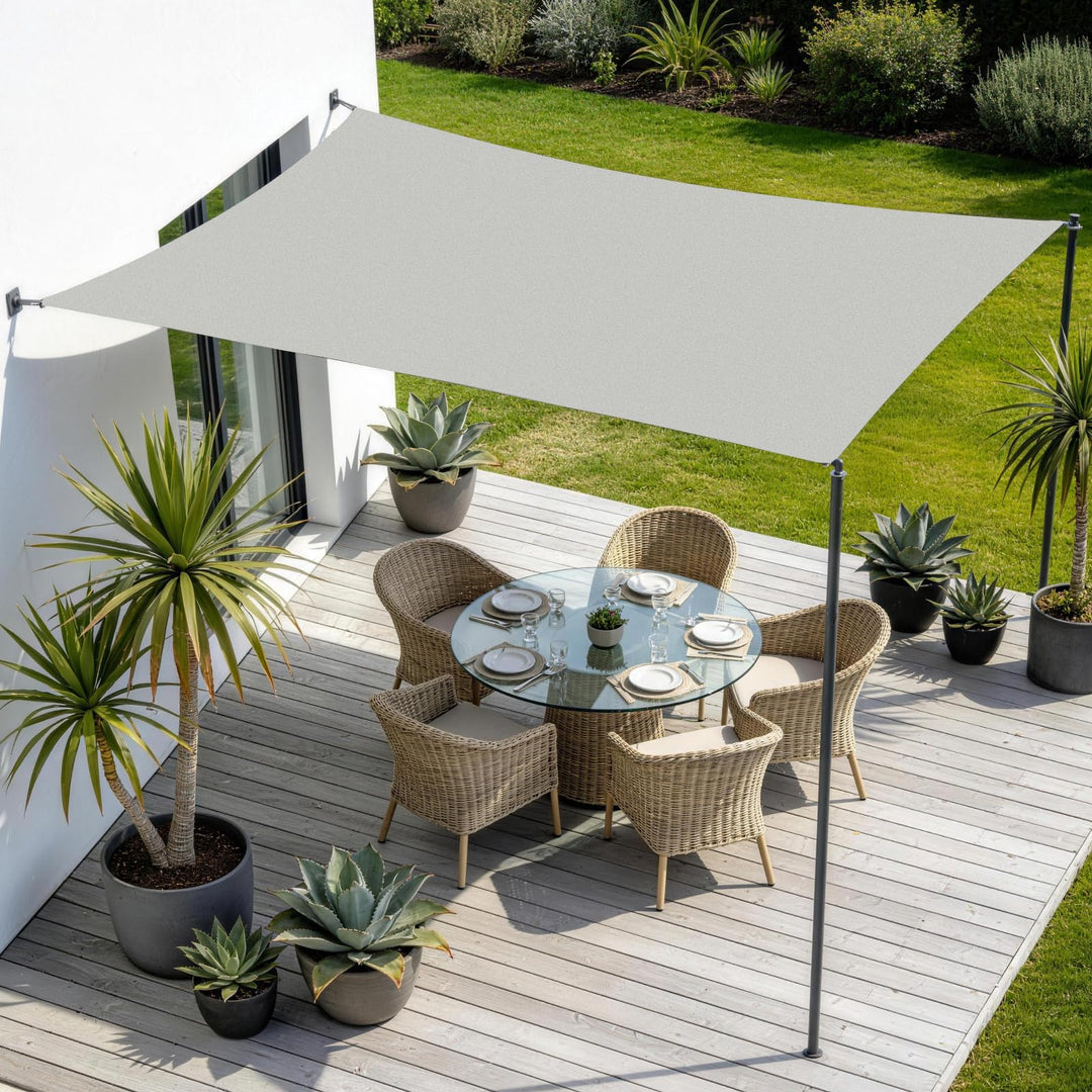 Sonnensegel 3x4m wasserdicht,Sonnenschutz Terrasse,Windschutz Wetterschutz Sonnensegel Rechteckig 42