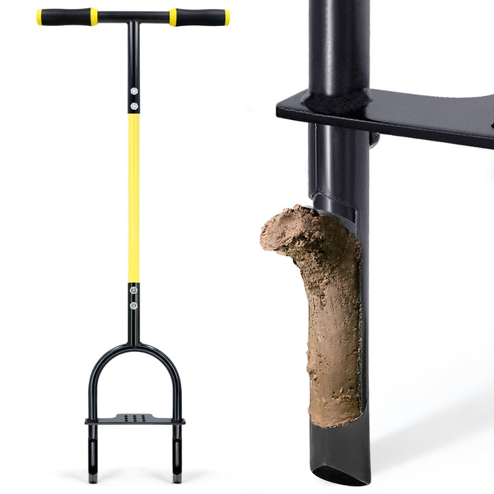 JARDINEER Rasenbelüfter Entkernungswerkzeug, Manuelle Yard Plug Belüfter für Bodenverdichtung, Grasb