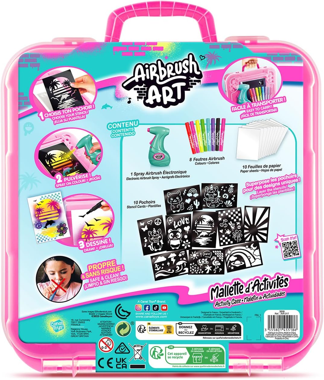 Canal Toys - Airbrush Art - Poster-Bastelset - Elektronisches Spray für Airbrush-Effekte - 10 Poster