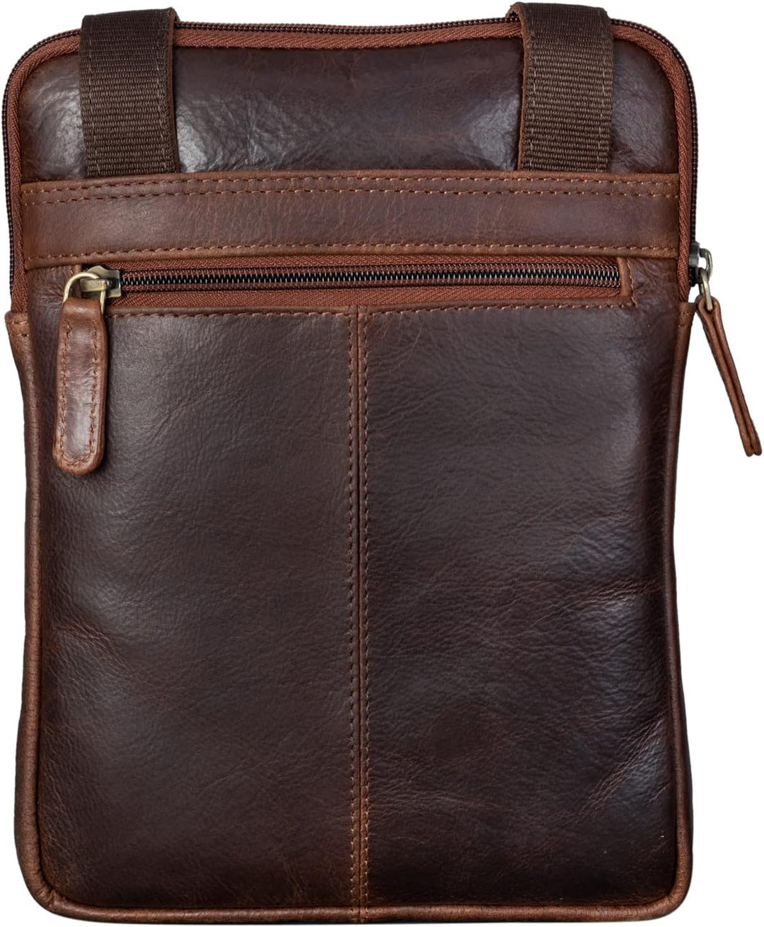 LEABAGS Leder Umhängetasche Herren & Damen I Messenger Bag mit Schultergurt I Schultertasche I Arbei