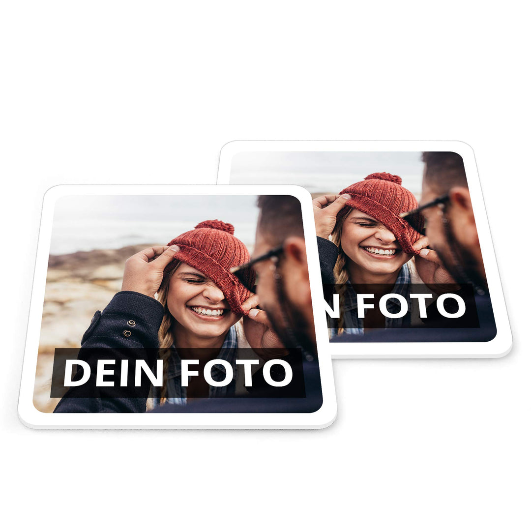 Untersetzer mit Foto personalisiert - Personalisierbare Kunststoff Untersetzer Bedrucken (Eckig) (Ku