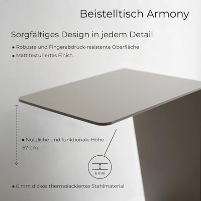 MILUKA Beistelltisch Beige | Couchtisch, Wohnzimmertisch oder Sofatisch | Laptoptisch für Couch, Sof