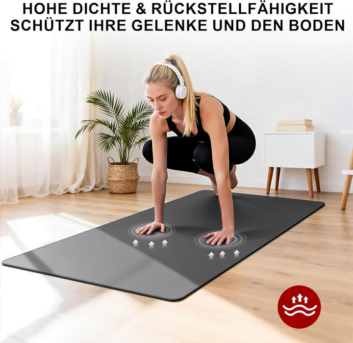THAILE Yogamatte XXL - 183x91CM 6MM Dicke Rutschfeste TPE Gymnastikmatte, Doppelseitige Textur, Extr