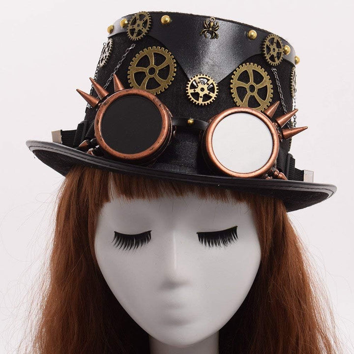 GRACEART Zauberkasten Steampunk Zylinder Hut Steampunk Herren and Steampunk Damen with Goggles, Gear