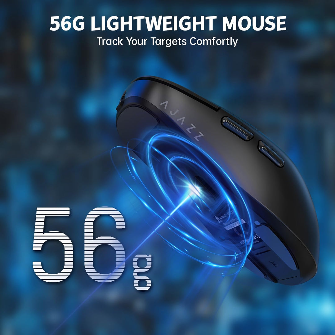 AJAZZ AJ159P SUPERLIGHT Kabellose Gaming-Maus mit Magnetischer Ladestation, Ultraleicht 56g, Pixart