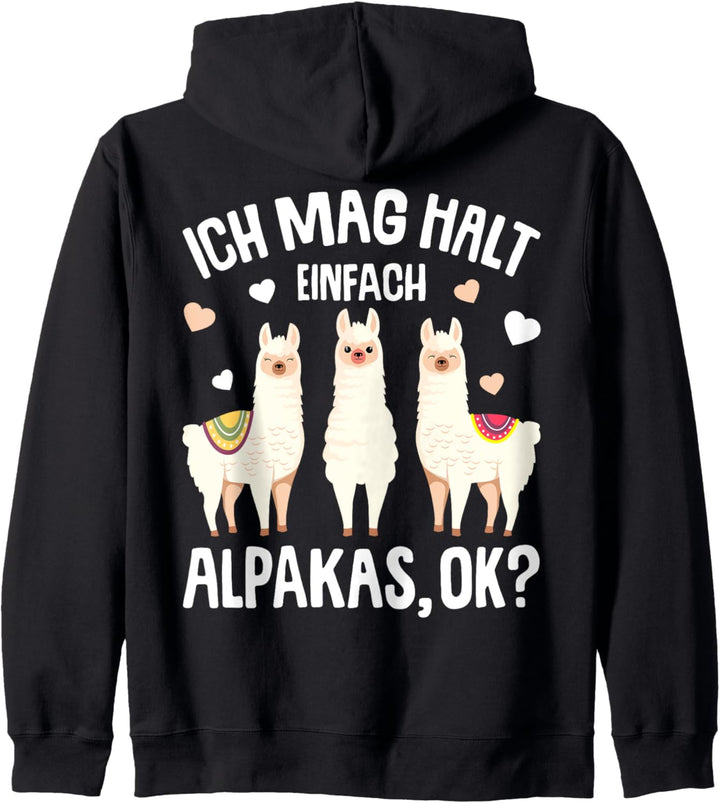 Ich mag halt Alpakas Kinder Mädchen Damen Alpaka Lama Kapuzenjacke
