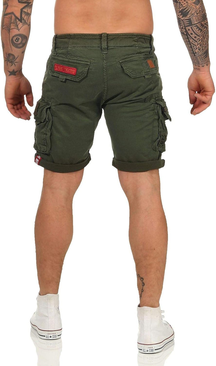 ALPHA INDUSTRIES Herren Cargos Crew Short Patch Short für Herren 28 Dark Olive, 28 Dark Olive