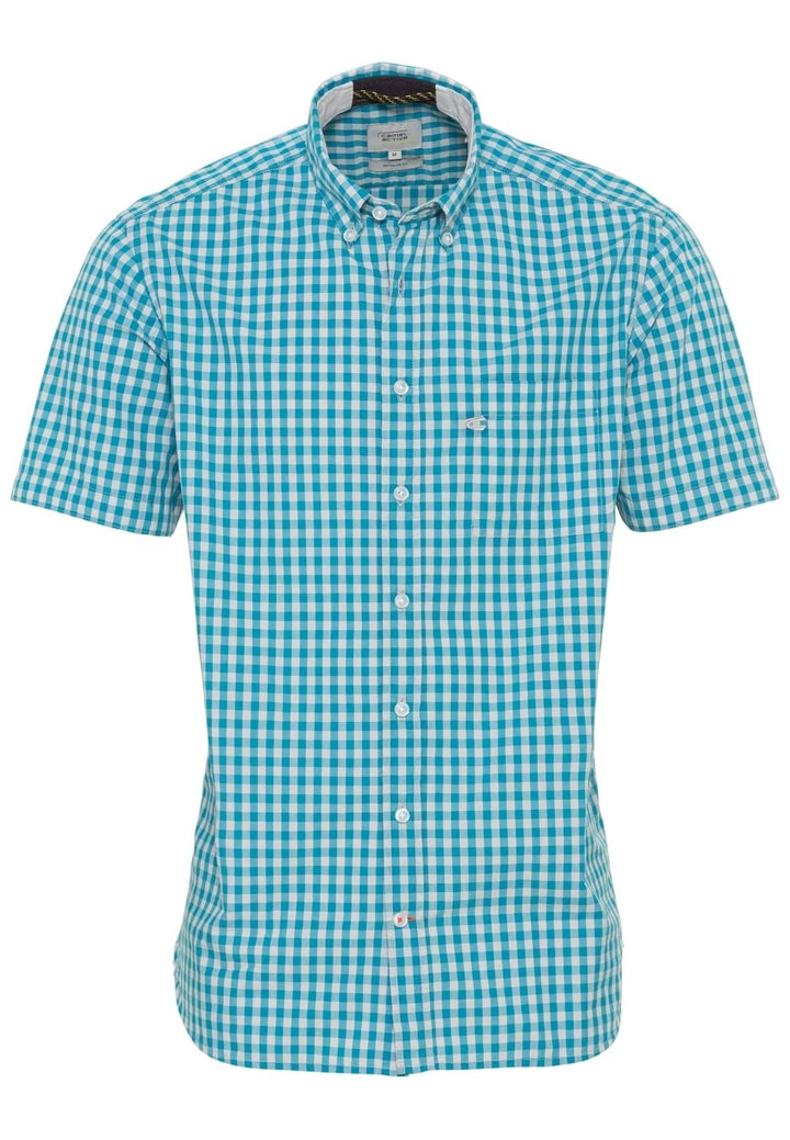 camel active Herren 4092135S26 Hemd mit Button-Down-Kragen L Ocean Blue, L Ocean Blue