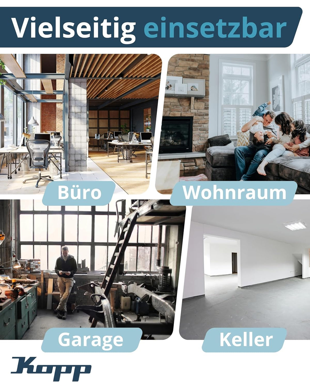 Kopp 405402018 2-Fach Echtglas-Rahmen Abdeckrahmen Glas Weiss 2-fach Weiss, 2-fach Weiss