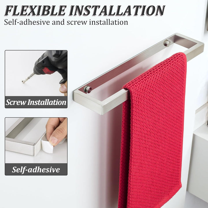 SAYAYO Handtuchhalter Ohne Bohren 30CM Handtuchstange Ohne Bohren Selbstklebend oder Zum Bohren Gebü