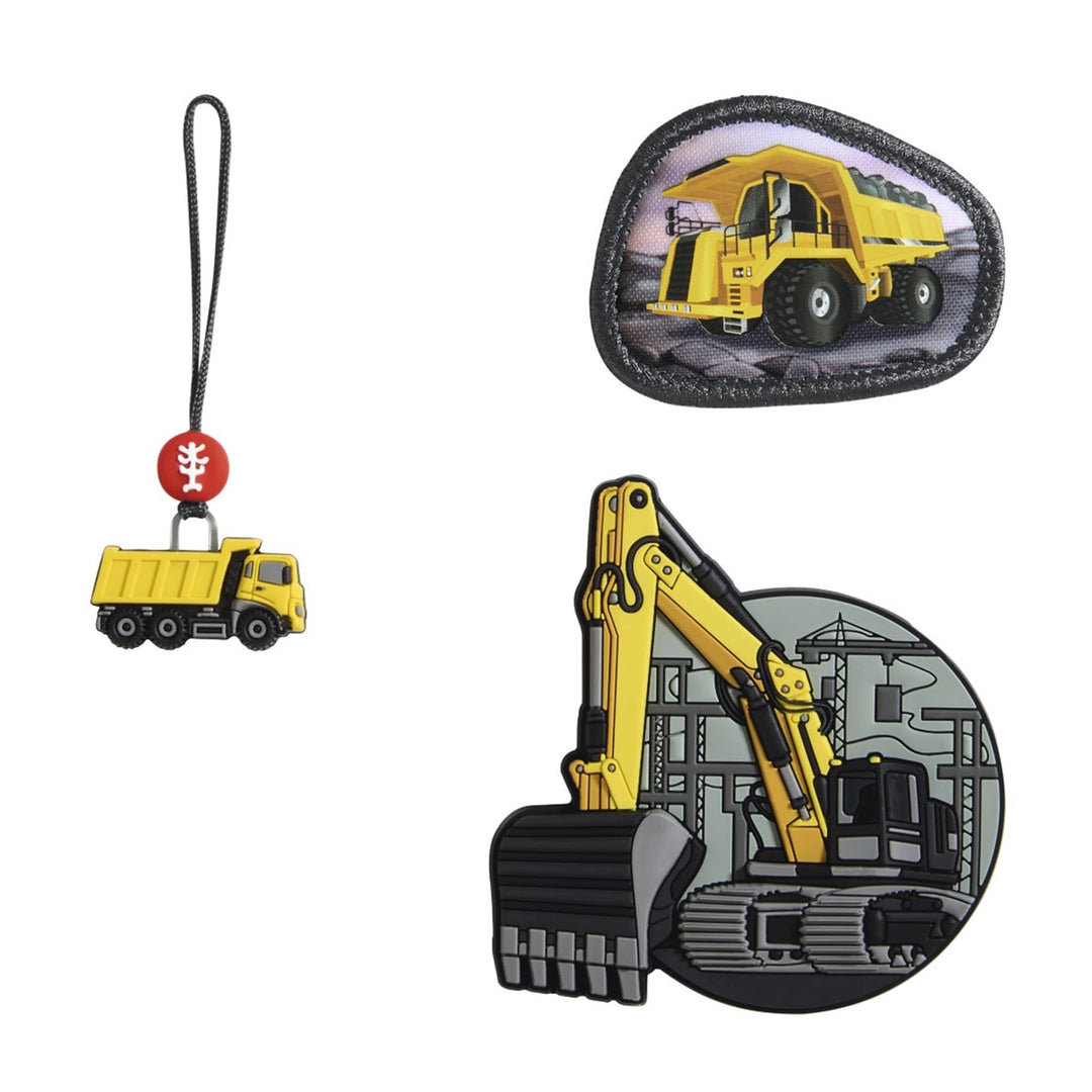 Step by Step Magic Mags „Bagger Rocco“, 3-teilig, 2 Magnet-Applikationen und 1 Anhänger, Baufahrzeug