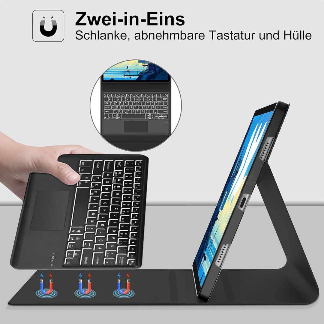 Tastatur für Lenovo Idea Tab Pro 12.7" 2025 mit Touchpad, Hülle mit Tastatur für Lenovo Idea Tab Pro