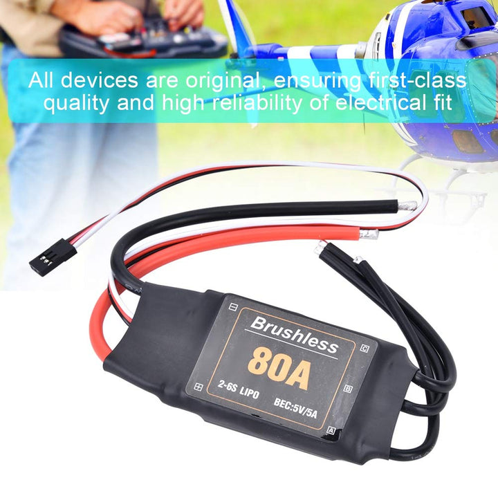 RC ESC, 80A Brushless ESC Elektronischer Drehzahlregler Batterie Niederspannungsschutz 2-6S