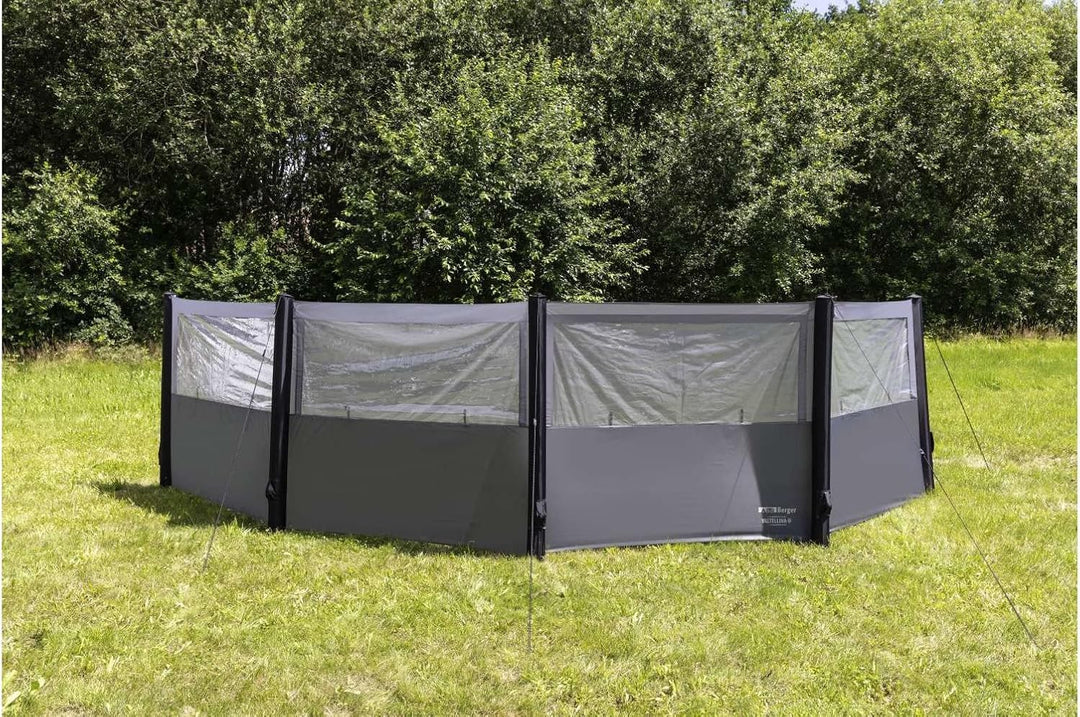 BERGER Valtellina-Air Camping Windschutz 480 x 140 cm | Sichtschutz Garten - Strand Windschutz mit S