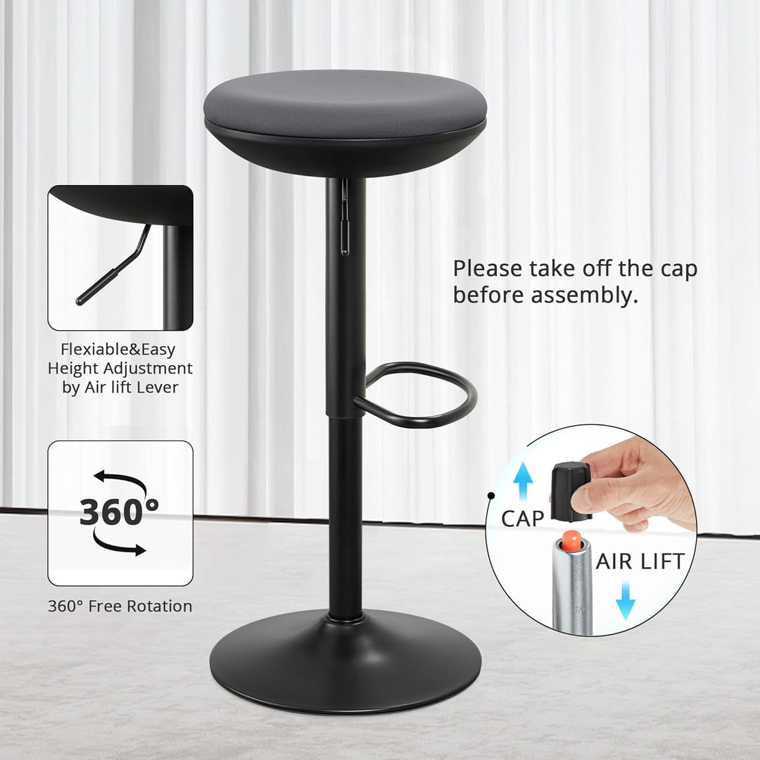 IWMH Stehhocker Höhenverstellbar, Bürohocker Ergonomischer, 360° Drehbarer Stehhilfe ohne Rückenlehn
