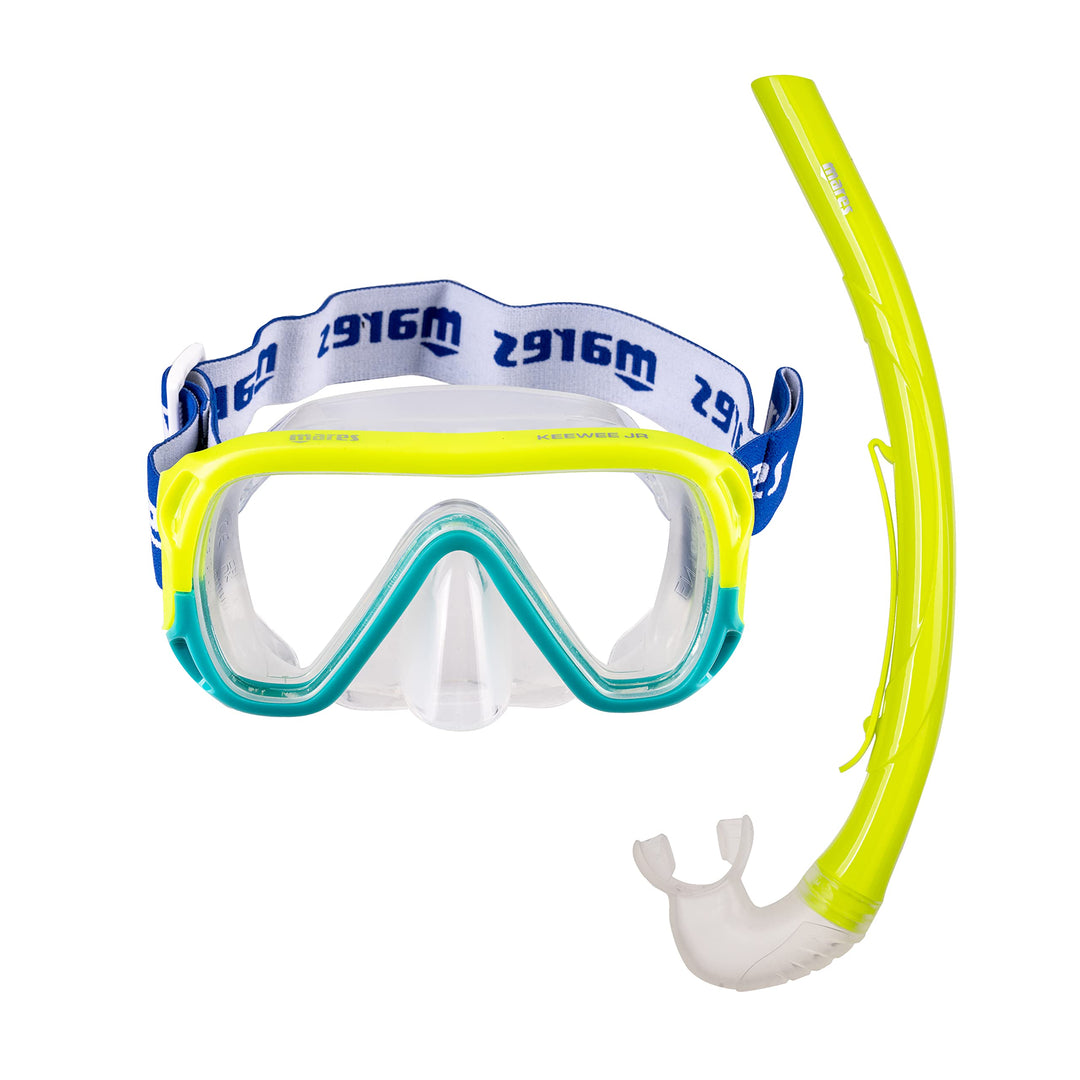 Mares Unisex-Youth Combo Keewee Jr Maske und Schnorchel Unisex Lime/Aqua, Unisex Lime/Aqua