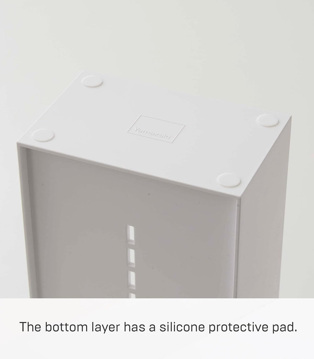 Yamazaki 5603 TOWER Makeup Storage Case, white, ABS Resin/Polycarbonate/Silicone, 12 x 7.7 x 25 cm W