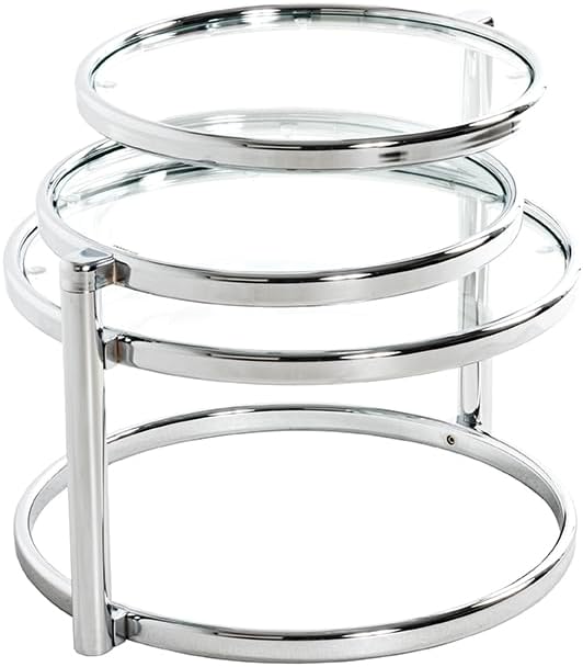 HAKU Möbel Couchtisch, Metall, chrom, B 58-140 x T 50 x H 43 cm, Chrom