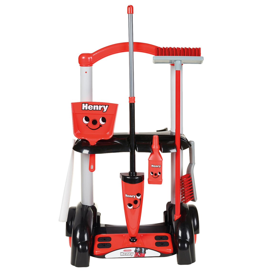 Casdon 630 Henry-inspirierter Spielzeug-Reinigungswagen für Kinder ab 3 Jahren Rollt Raum, Rot, 44 x