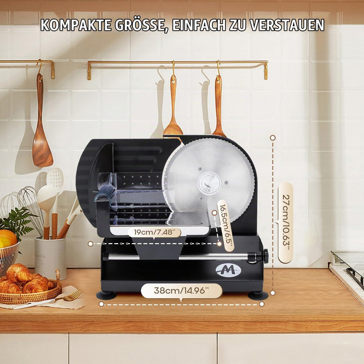 Moongiantgo Allesschneider Elektrisch Brotschneidemaschine mit 2x Abnehmbarer 7.3&
