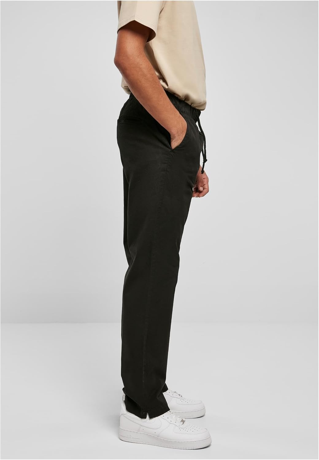 Urban Classics Herren Straight Slit Trouser M Schwarz, M Schwarz