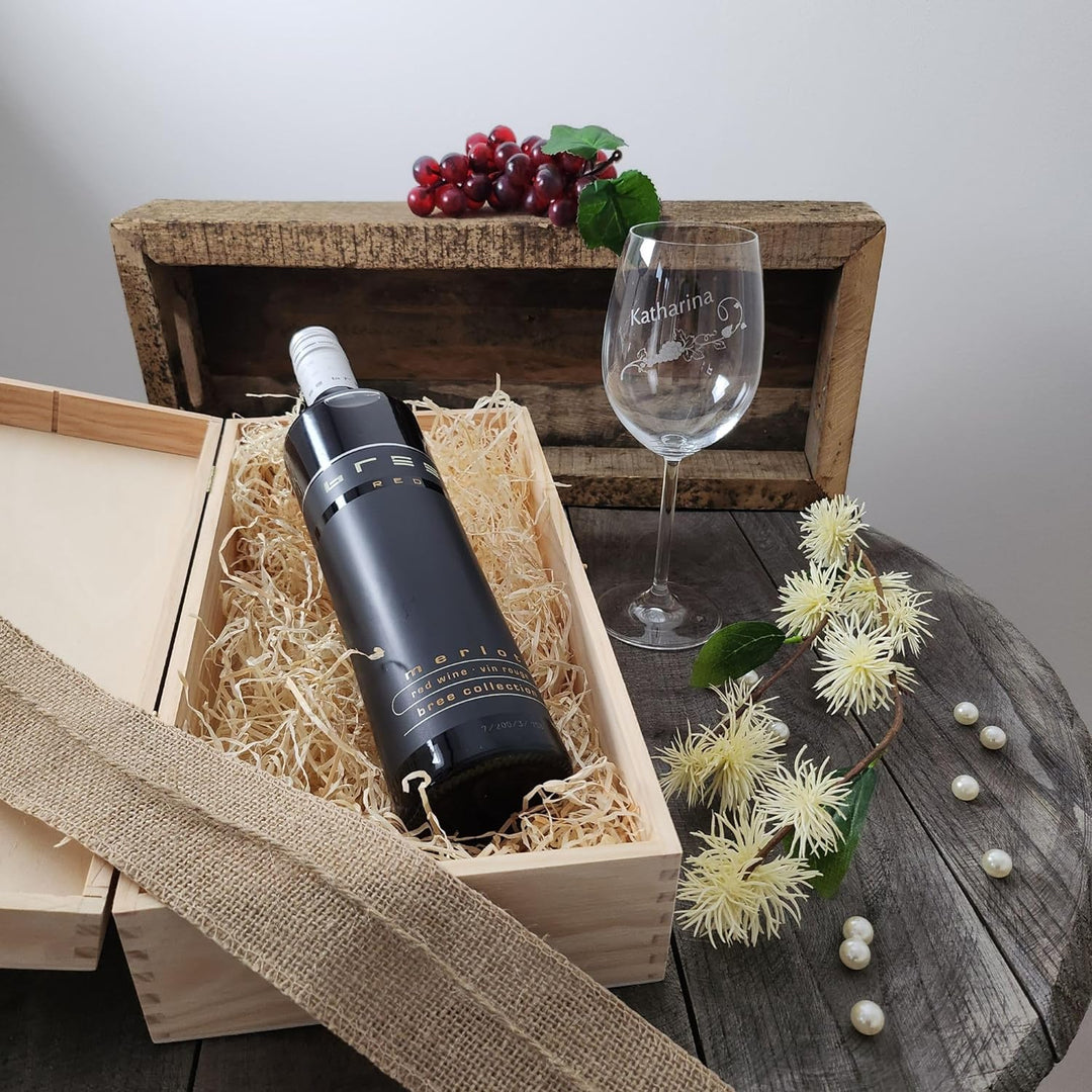 Geschenk zum Valentinstag – Wein Geschenksets – Weinglas mit Gravur 460ml – Geburtstagsgeschenke – G